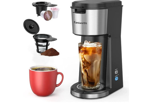 Famiworths Single Serve Coffee Maker, Iced and Hot Coffee Maker for...