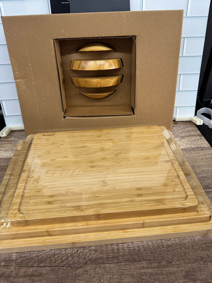 SMIRLY - Large Cutting Board Set for the Kitchen with Holder