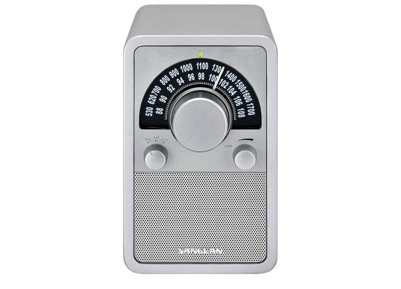 Radio Sangean con parte superior de madera