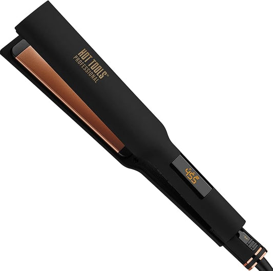 HOT TOOLS Plancha plana profesional digital de oro rosa, extra larga, ...