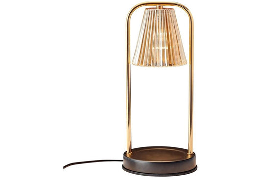 Mikasa Lámpara eléctrica de cristal ámbar para velas perfumadas, calen...