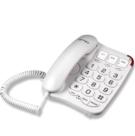 S016+ Teléfono con cable de botón grande con altavoz, solo teléfono de...