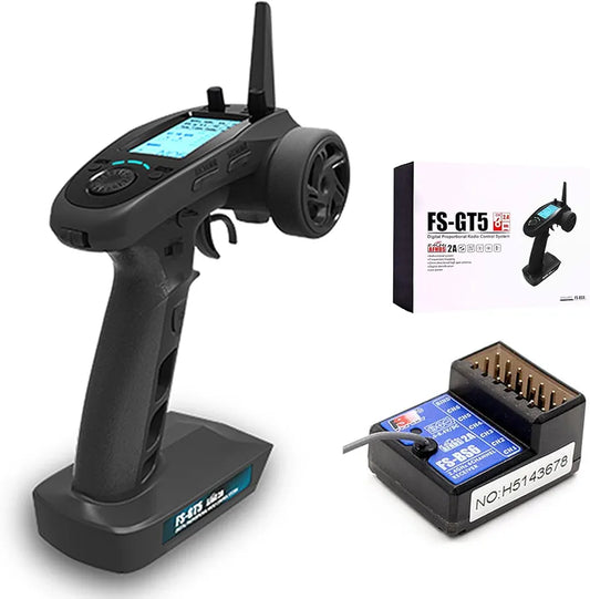 Transmisor RC Flysky FS-GT5 de 6 canales AFHDS con receptor FS-BS6 par...