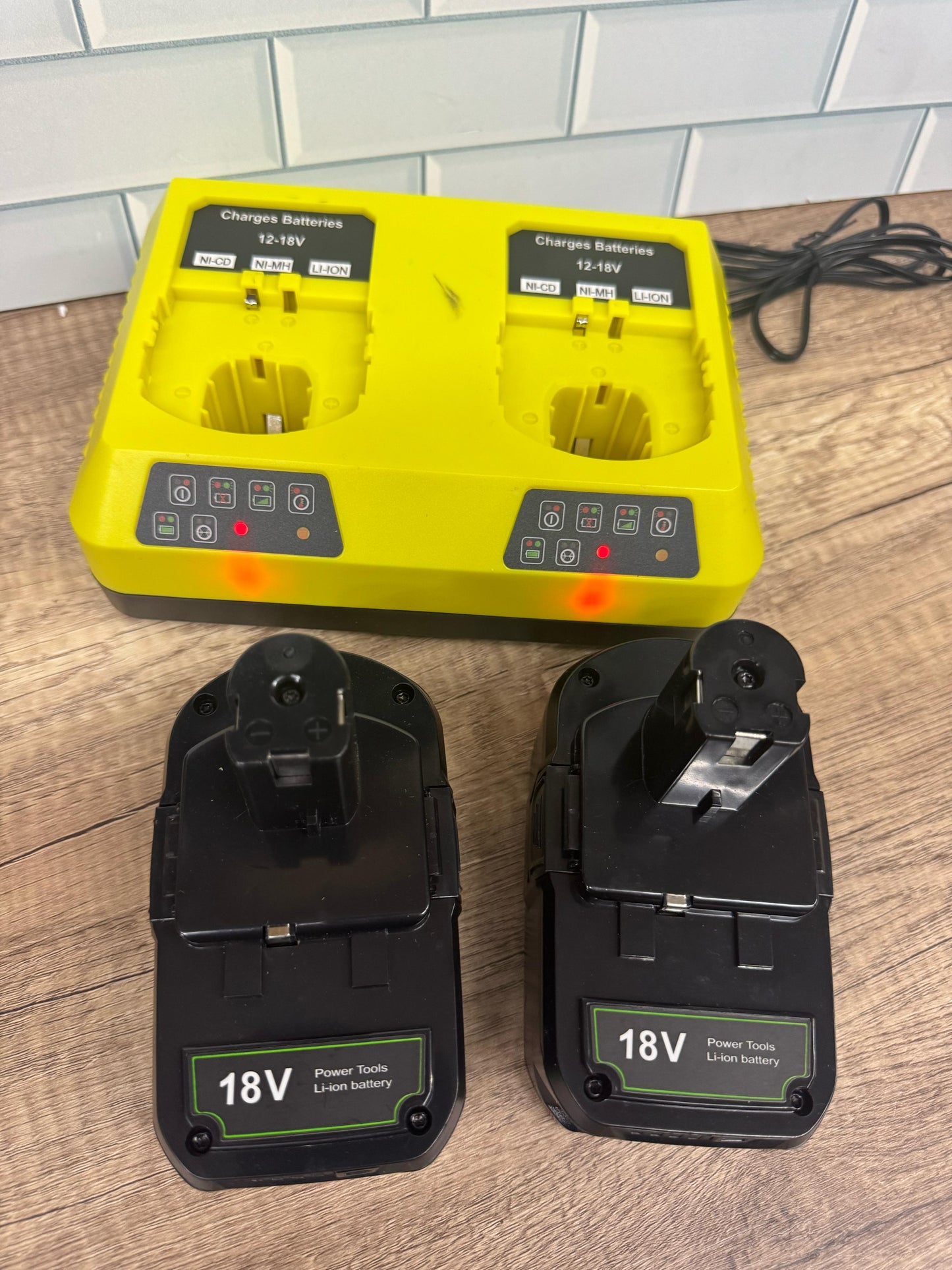 POWTREE - Paquete de 2 baterías P108 de 7.0Ah + cargador P117 de 2 pue...