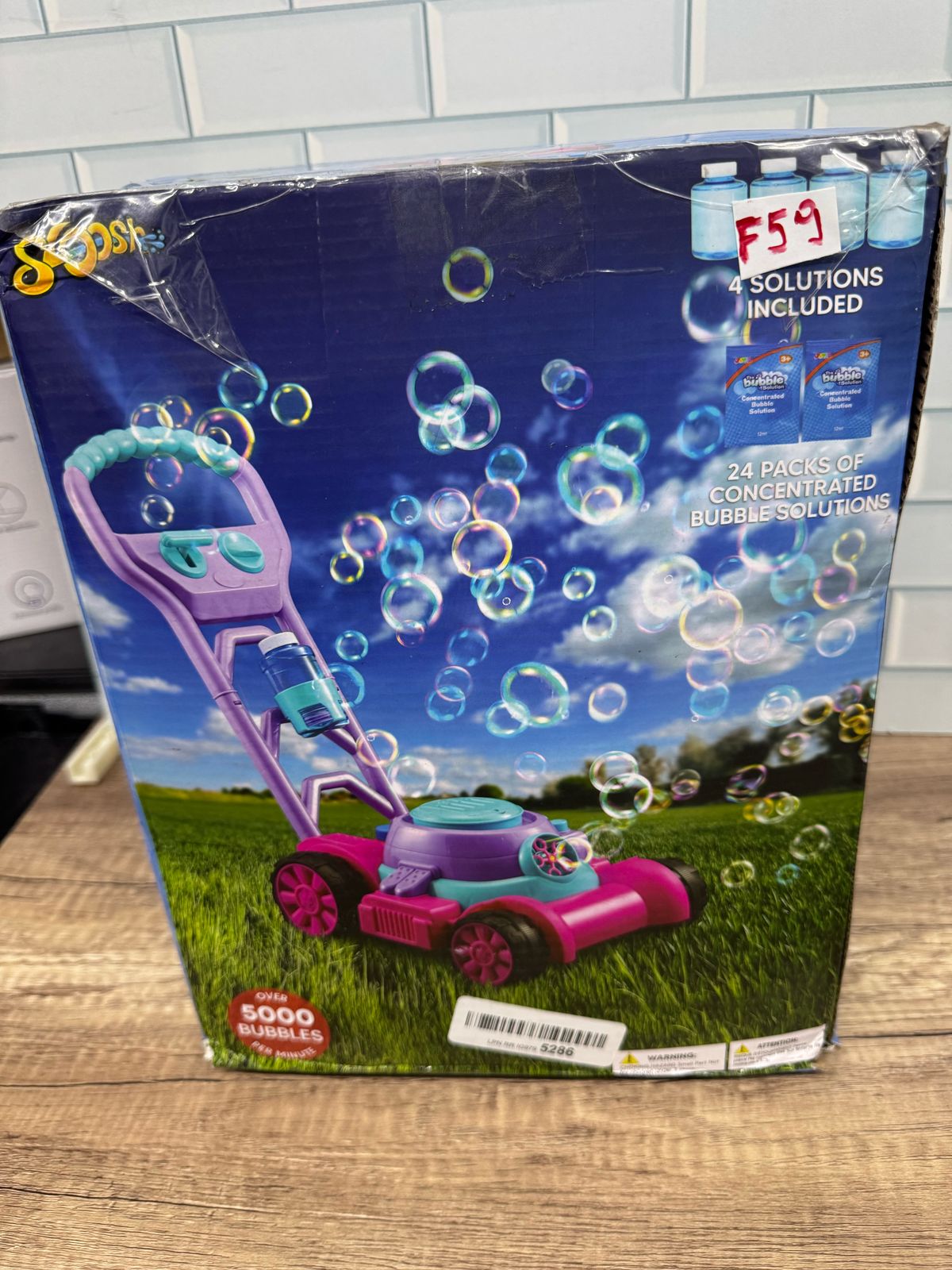 SLOOSH Cortacésped de burbujas para niños pequeños, máquina de burbuja...