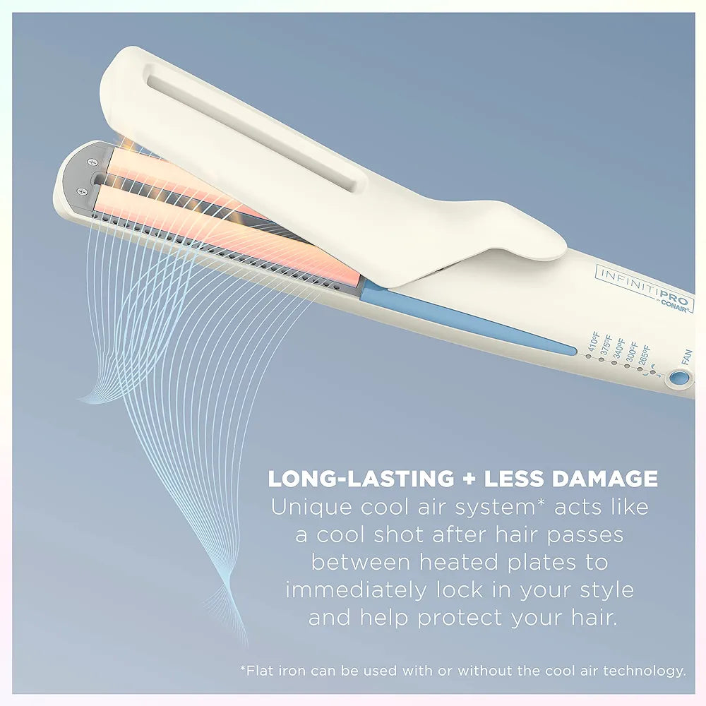 INFINITIPRO BY Conair QuadAir - Plancha plana para alisar el cabello, ...