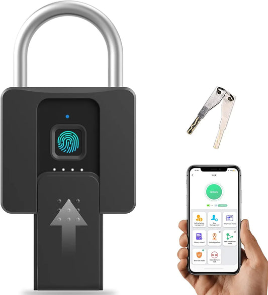Eseesmart Fingerprint Lock, Waterproof Padlock with Key...
