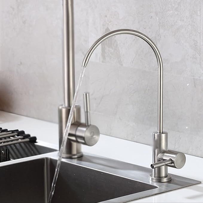 Brushed nickel drinking water faucet, water filter faucet...