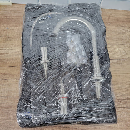 Grifo para lavabo de baño de dos manijas RKF con desagüe emergente y r...