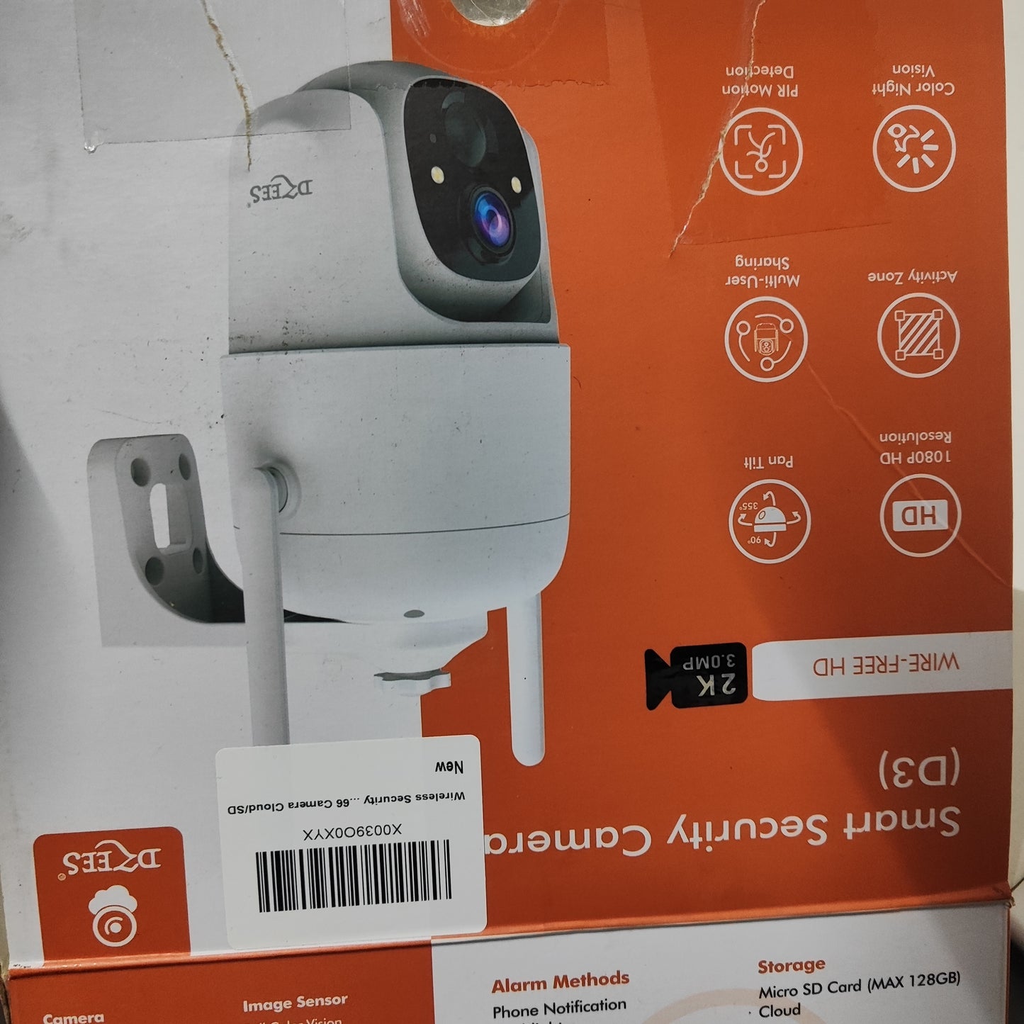 Cámara Dzees de seguridad exterior PTZ 2K: inalámbrica, con ...