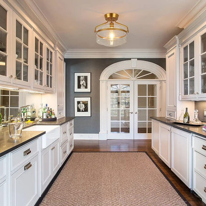 Gold Flush Mount Ceiling Light, 13.5 Inch Metal Ceiling Lamps