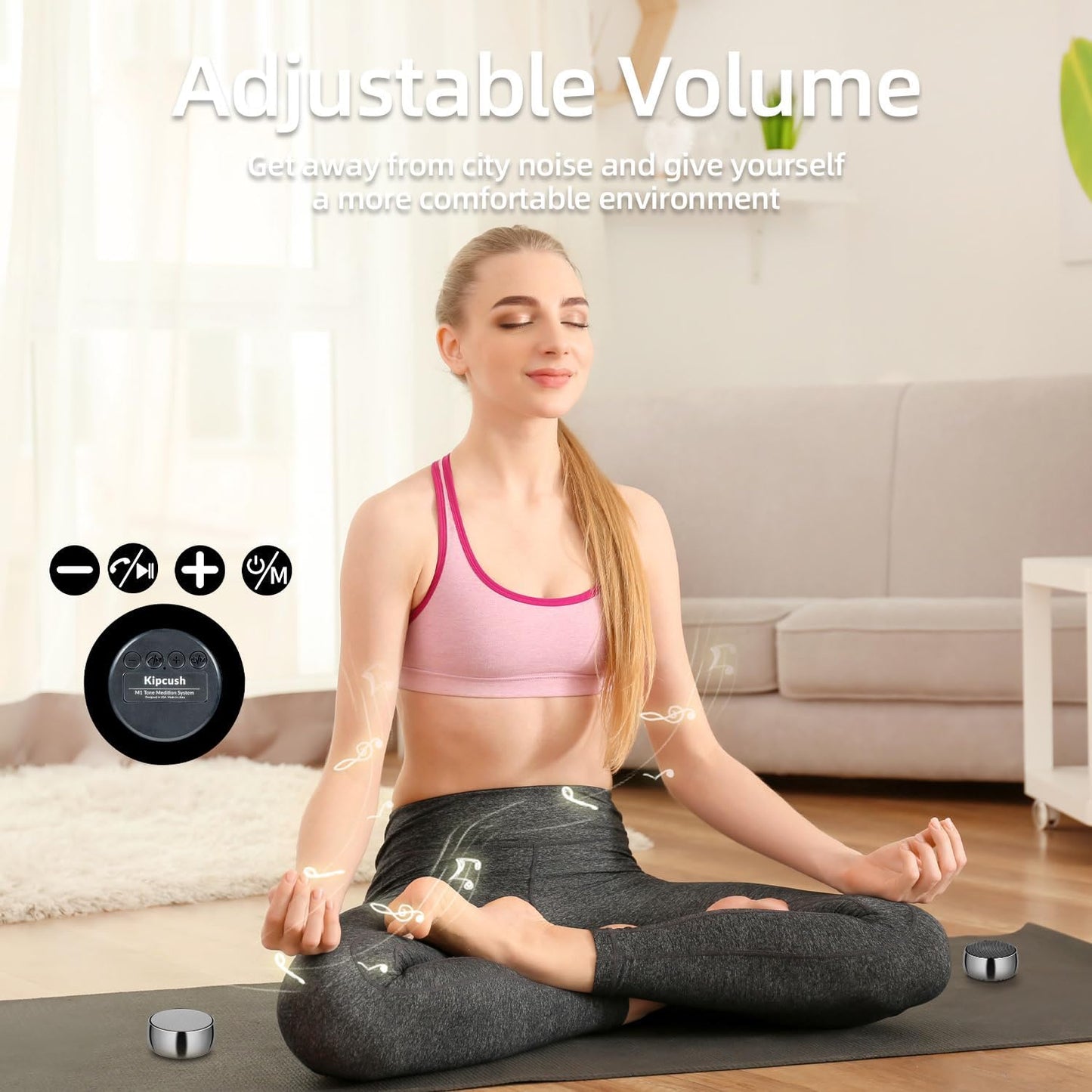 '-Sistema dual Bluetooth y de meditación de tono, terapia de sonido, reduce el estrés y l...