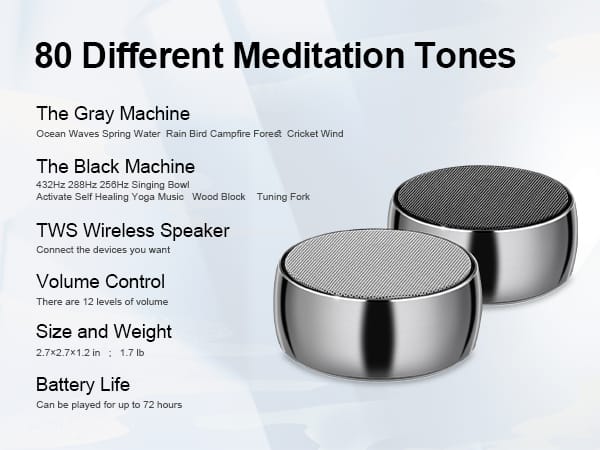 '-Sistema dual Bluetooth y de meditación de tono, terapia de sonido, reduce el estrés y l...