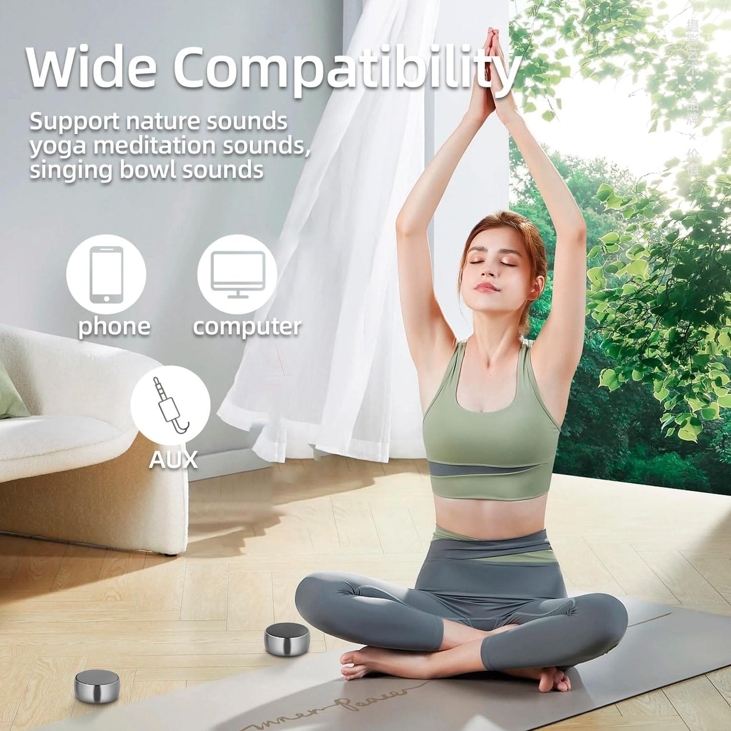 '-Sistema dual Bluetooth y de meditación de tono, terapia de sonido, reduce el estrés y l...