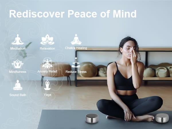 '-Sistema dual Bluetooth y de meditación de tono, terapia de sonido, reduce el estrés y l...
