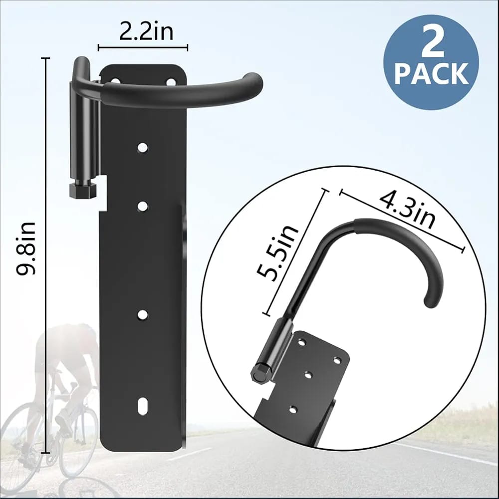 Paquete de 2 soportes de pared para bicicleta, soporte giratorio para ...