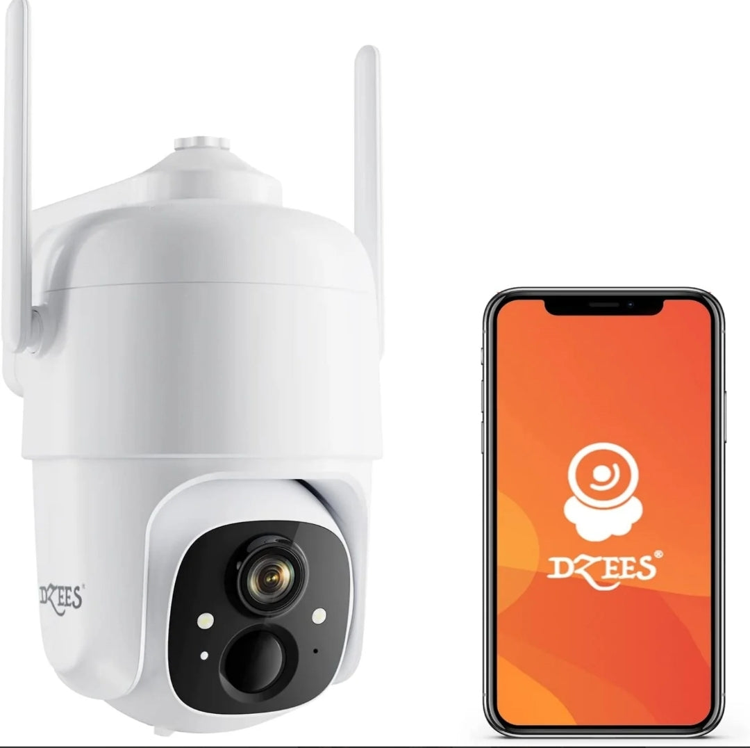 Cámara Dzees de seguridad exterior PTZ 2K: inalámbrica, con ...