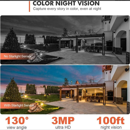 Cámara Dzees de seguridad exterior PTZ 2K: inalámbrica, con ...