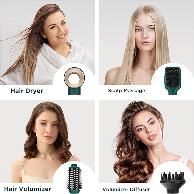 IG INGLAM Cepillo secador de pelo, cepillo secador de pelo desmontable...