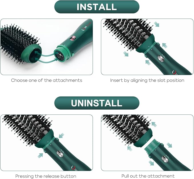 IG INGLAM Cepillo secador de pelo, cepillo secador de pelo desmontable...