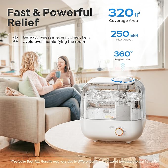 Humidificadores para dormitorio, habitación grande, hogar, humidificad...