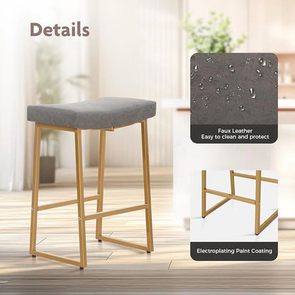 Juego de 2 taburetes de bar ALPHA HOME de 61 cm