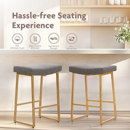 Juego de 2 taburetes de bar ALPHA HOME de 61 cm