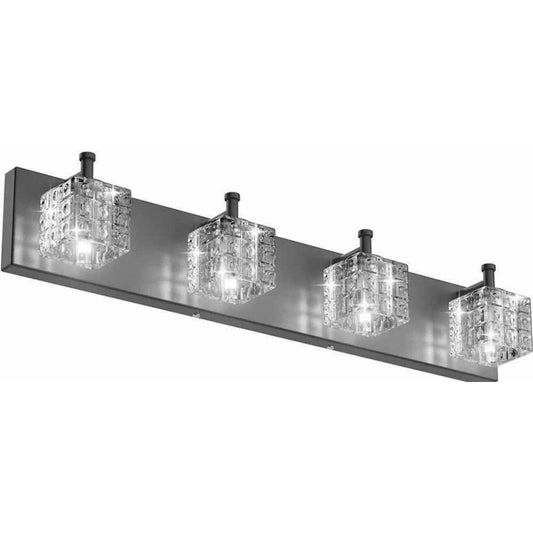 Lámpara Ralbay de tocador de cristal – 4 LED modernas luces de tocador d...