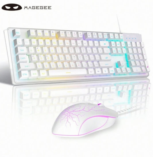 Teclado y mouse combo para juegos MageGee, teclado retroiluminado L...