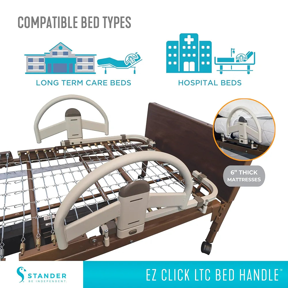 Stander EZ Click - Manija de cama, riel para camas de hospit...