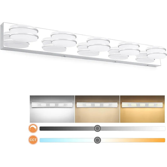 Lámparas LED cromadas de 3 colores regulables con 5 luces LED cromadas...