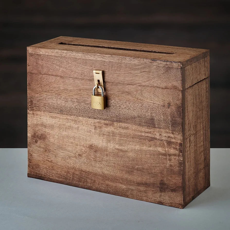Caja para tarjetas de boda con ranura para tarjetas y cerrad...