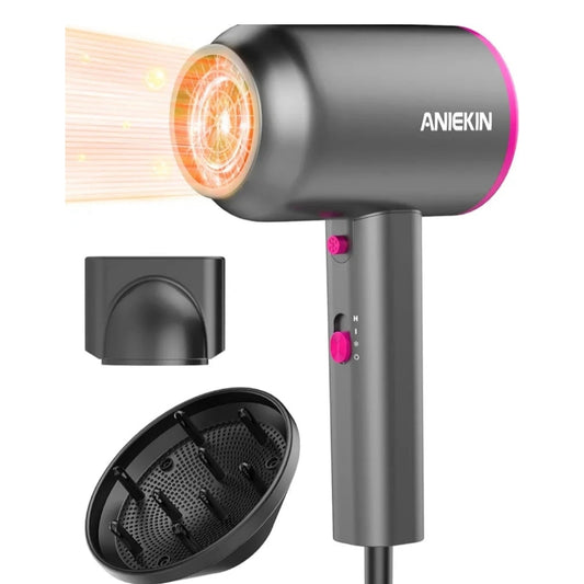 ANIEKIN Secador de pelo, secador iónico de 1875 W con difusor, secador...