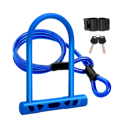 Candado de bicicleta resistente con cable de 0.551 in y cable de 0.472...