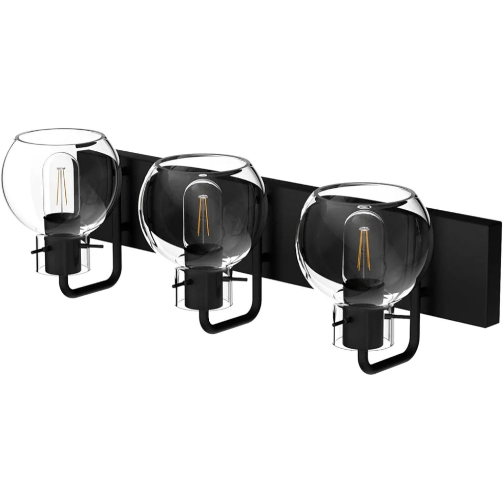 Lámparas Tipace industriales para tocador de baño, 3 luces, acabado ne...