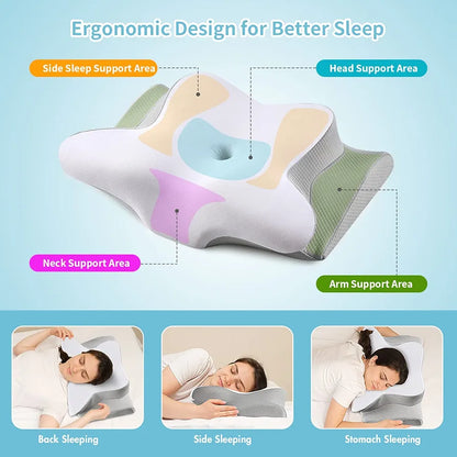 Almohadas de espuma viscoelástica, almohada de apoyo para el...