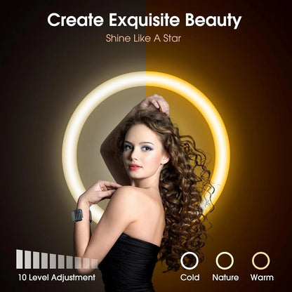 LETSCOM F-533 10.2" Anillo Selfie Luz Regulable con Soporte ...