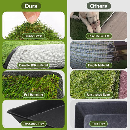 Almohadilla de césped para perro con bandeja (40 x 27.5 pulg...