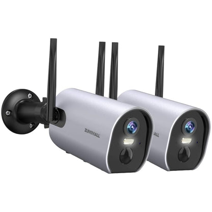 A ZUMIMALL - Cámara de vigilancia WiFi inalámbrica para exteriores 2K, f...