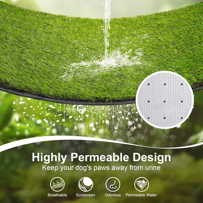 Almohadilla de césped para perro con bandeja (40 x 27.5 pulg...