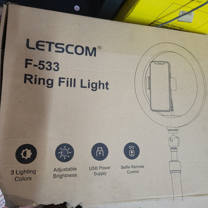 LETSCOM F-533 10.2" Anillo Selfie Luz Regulable con Soporte ...