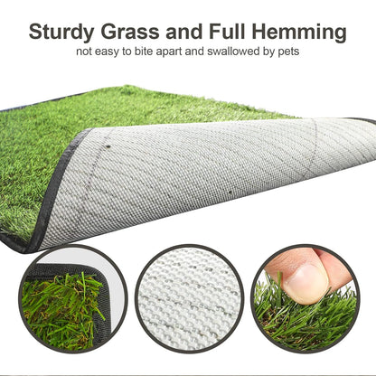 Almohadilla de césped para perro con bandeja (40 x 27.5 pulg...