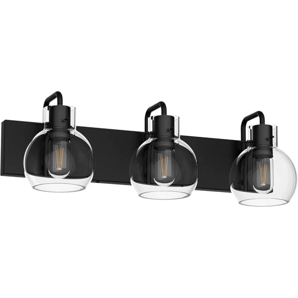 Lámparas Tipace industriales para tocador de baño, 3 luces, acabado ne...