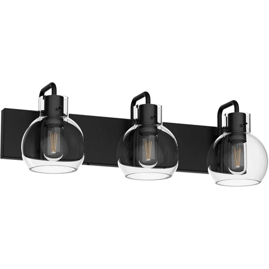 Lámparas Tipace industriales para tocador de baño, 3 luces, acabado ne...