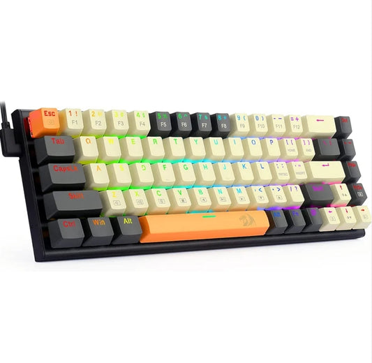 Redragon Teclado mecánico 60% para juegos, 68 teclas, teclado RGB de o...