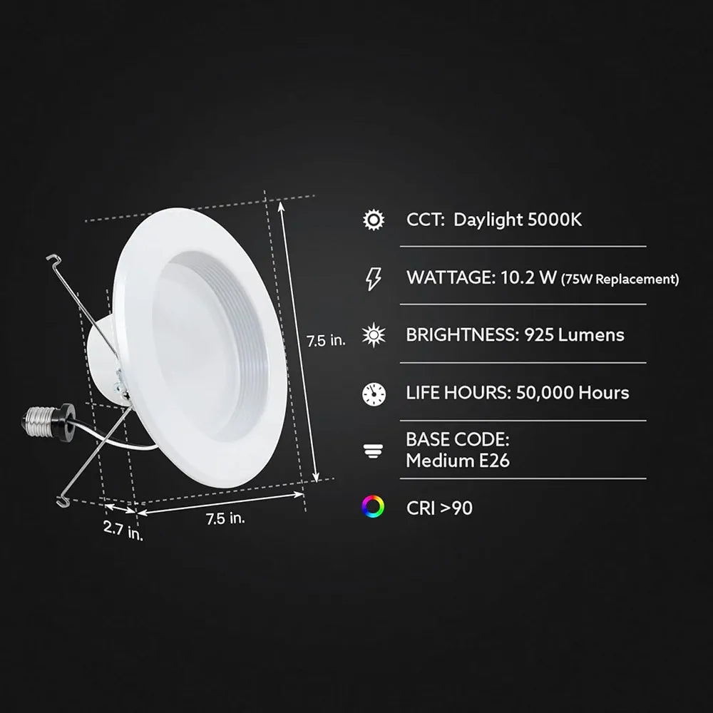 Feit Electric LED Recessed Light, Fits Most Cans