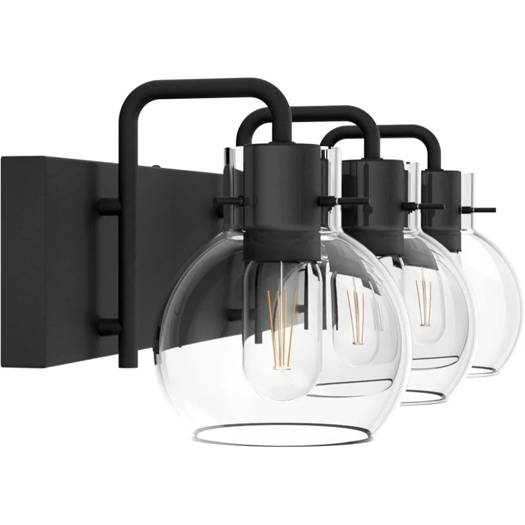 Lámparas Tipace industriales para tocador de baño, 3 luces, acabado ne...