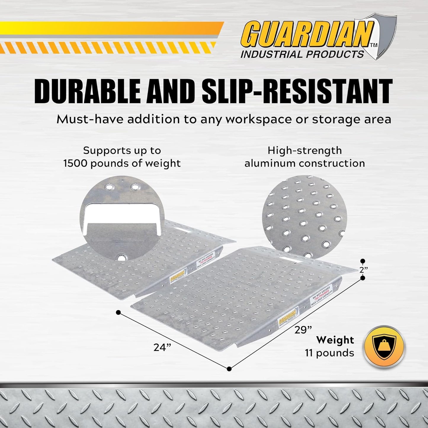 Guardian SR-01-24-24-P-TS6-2 Rampas de cobertizo con superficie de pla...