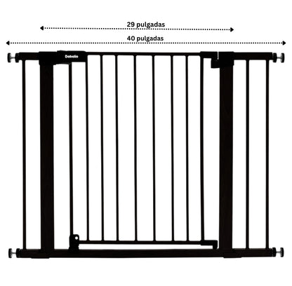 BABELIO Puerta de bebé de metal de 29 a 40 pulgadas color ne...
